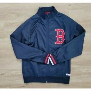 True Fan MLB Mens Jacket Size Small Full Zip Red Sox Blue